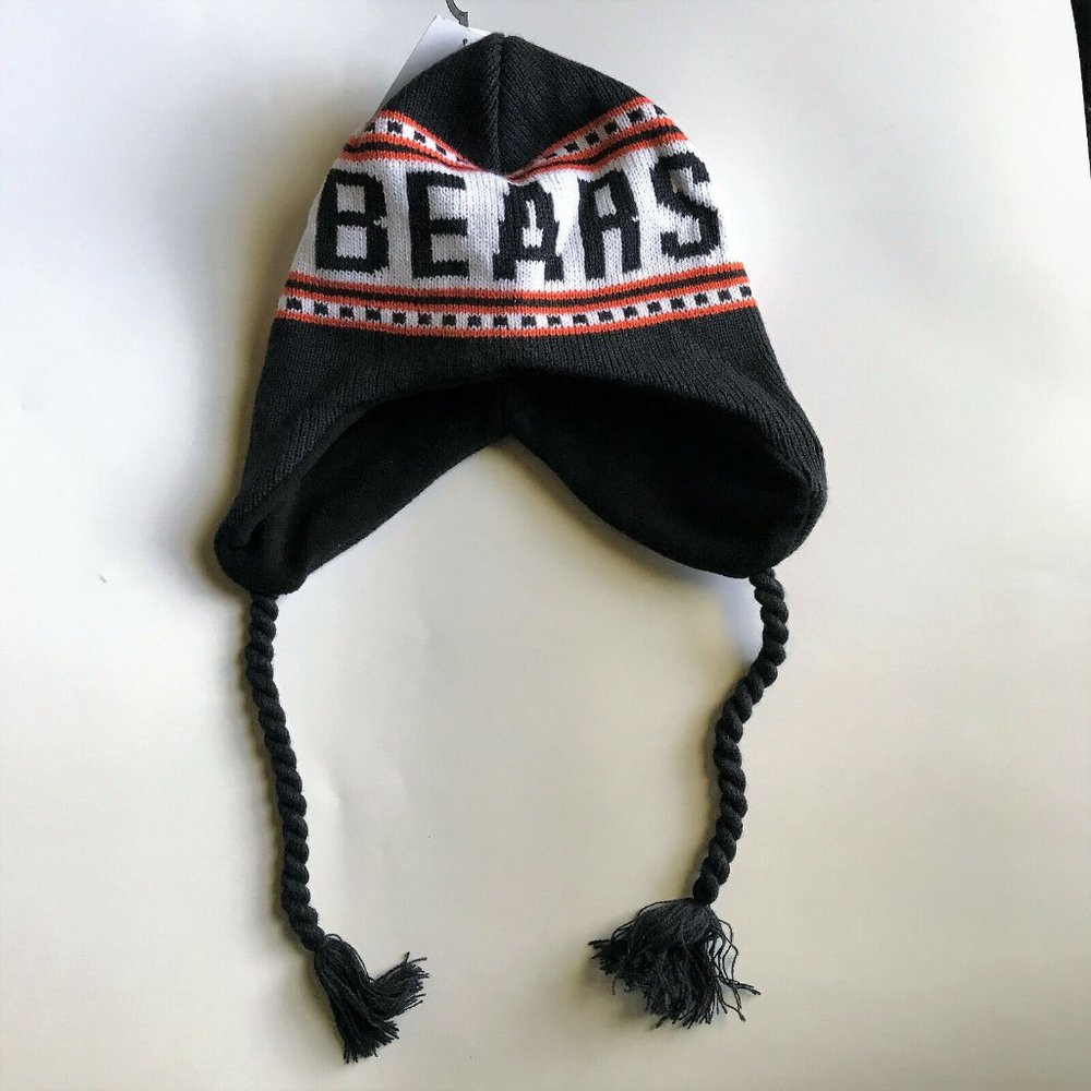 NFL Apparel Chicago Bears Winter Knit Hat Navy Orange White OS